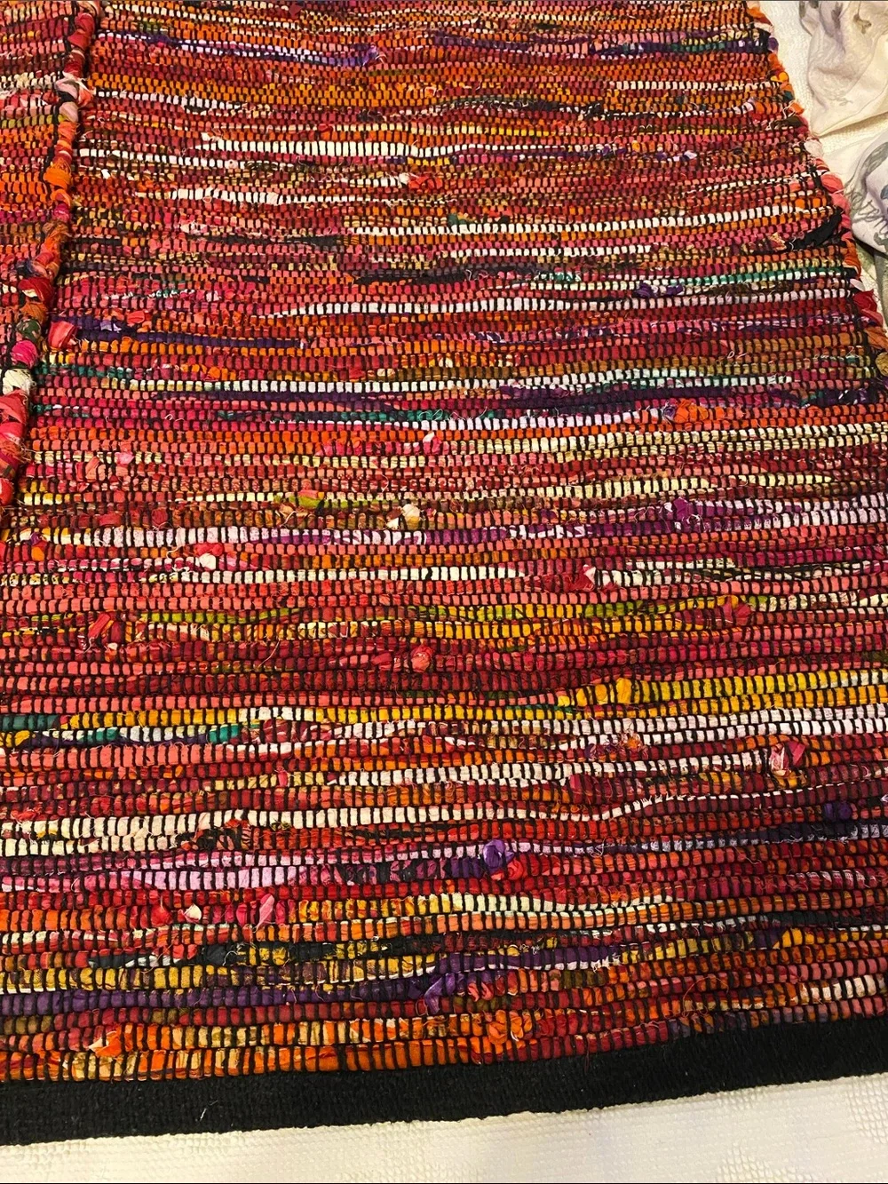 Ramanta Handwoven Red Multi-Color Runner Pair, minimal wear